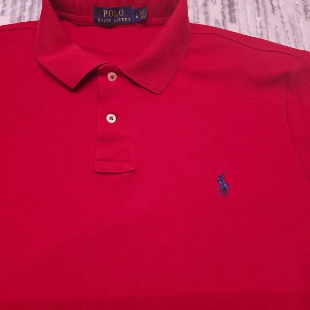 Ralph Lauren Polo Shirt Mens Red Pony Casual Short Sleeve